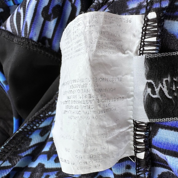 Miraclesuit One Piece Swimsuit Blue Black Print Cross Front Size M? - Picture 12 of 13